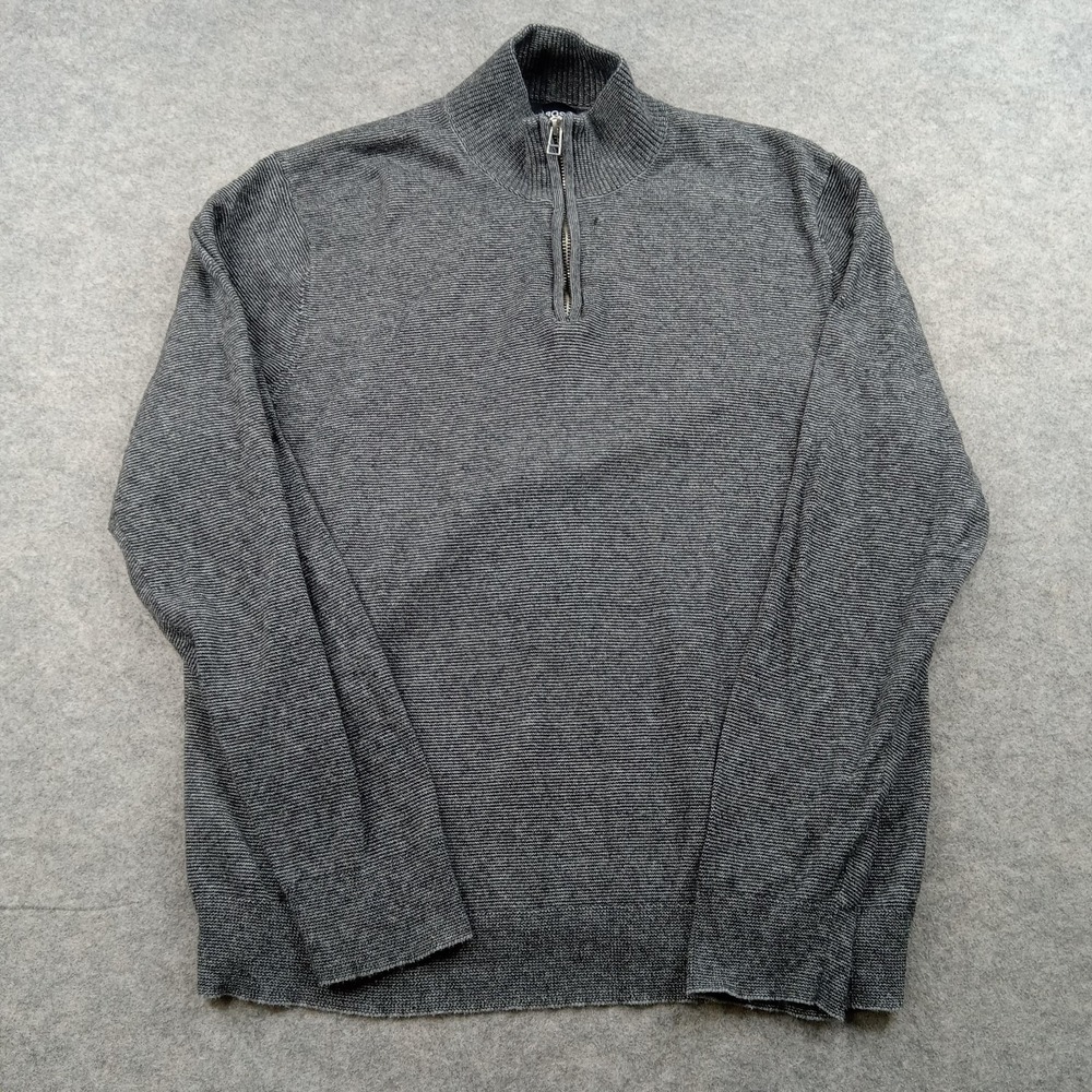 Bonobos Sweater Mens Large Cotton Cashmere Quarter 1/4 Zip‎ Pullover Mock Neck